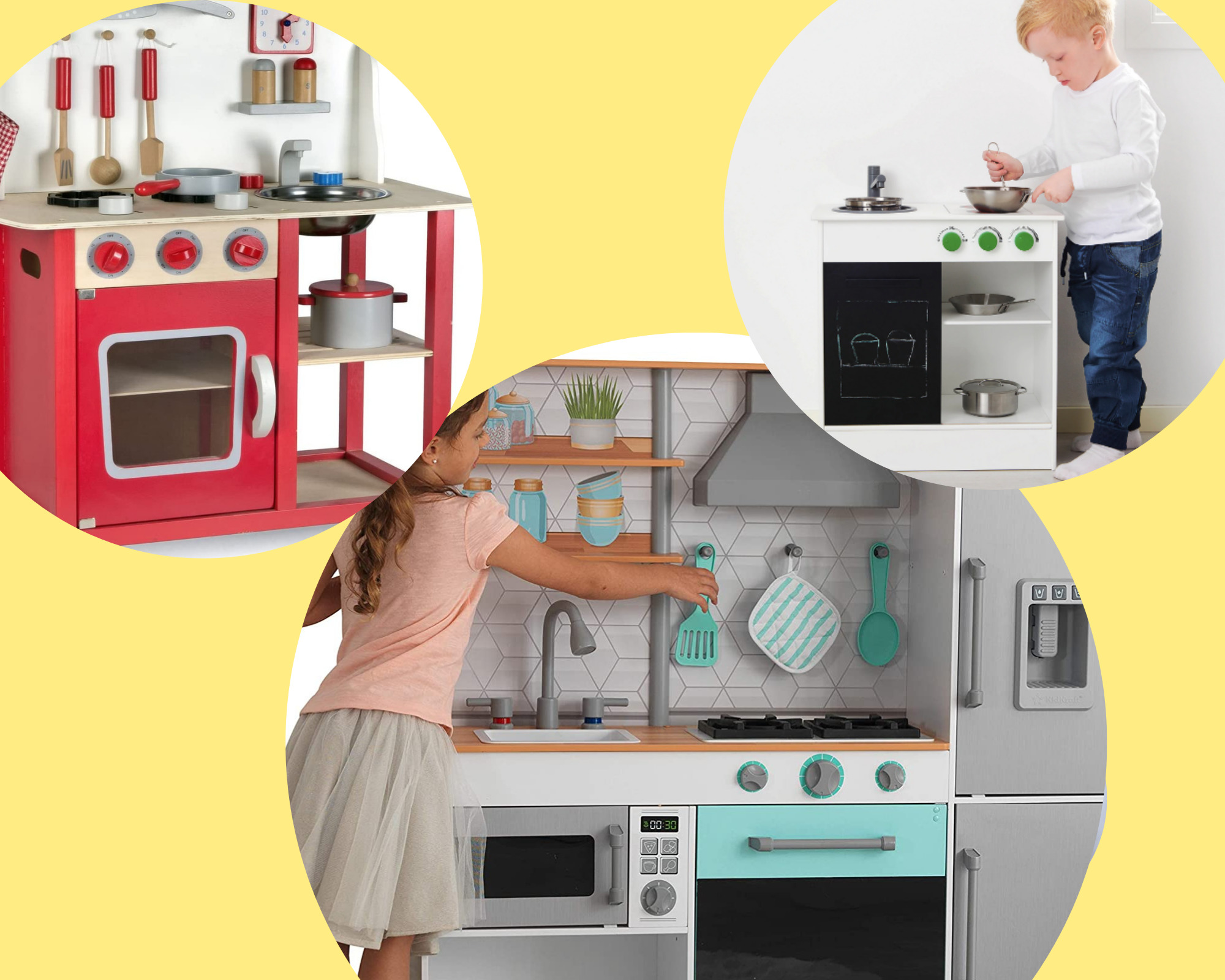 Cucina per bambini classica in legno con accessori - rossa Leomark IT